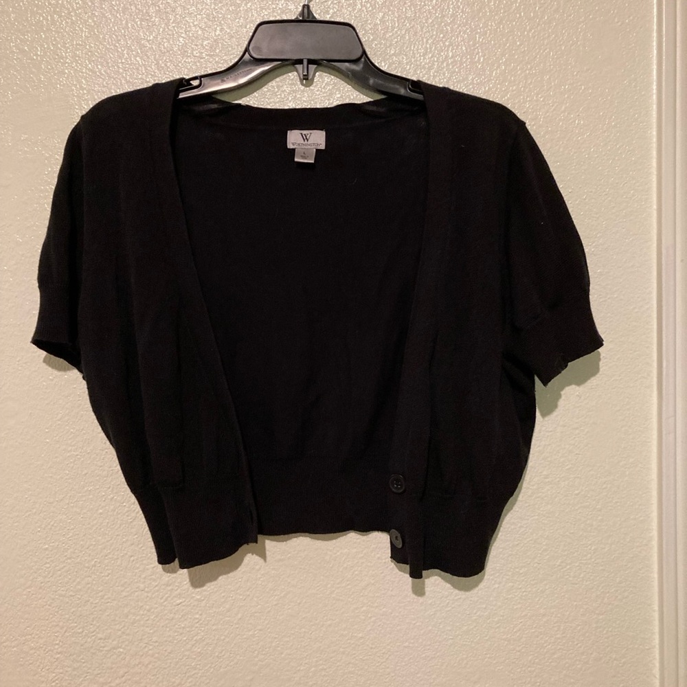 Black cropped cardigan